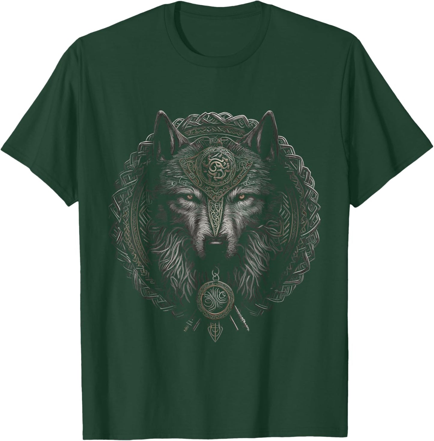 Viking Celtic Fenrir Wolf Women, Men T-Shirt - T-Shirt | Forest