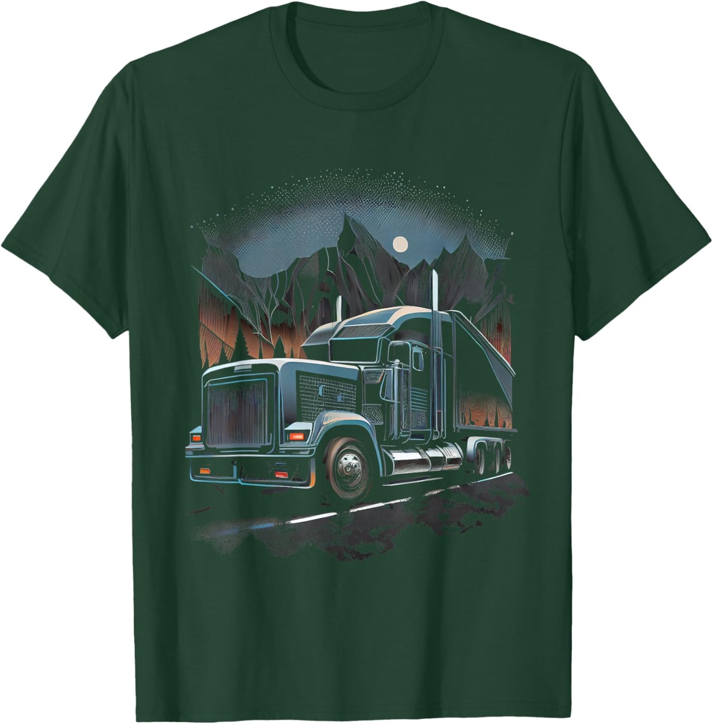 Truck Driver 18 Wheel Trucker T-Shirt - T-Shirt | Forest