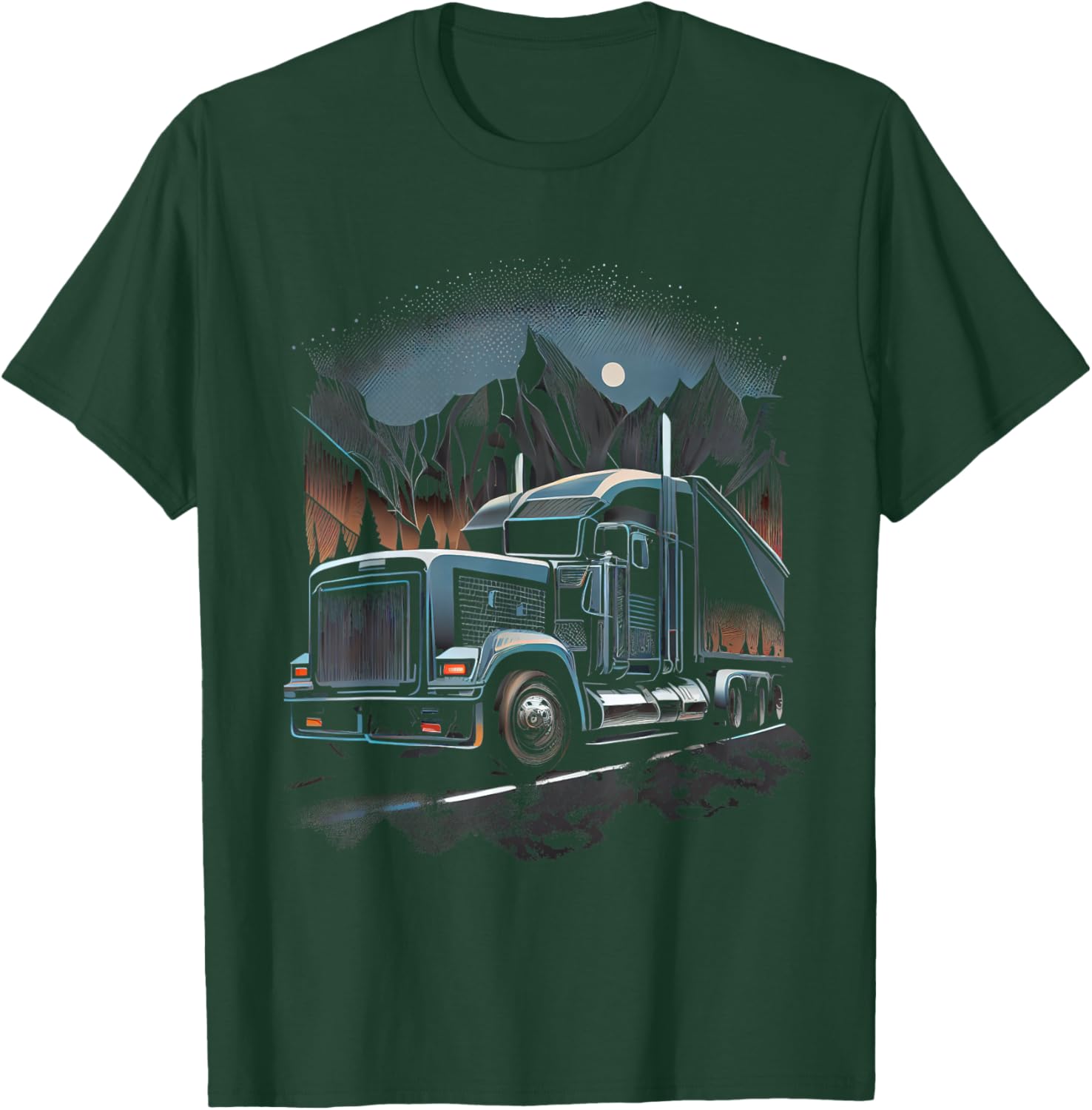 Truck Driver 18 Wheel Trucker T-Shirt - T-Shirt | Forest