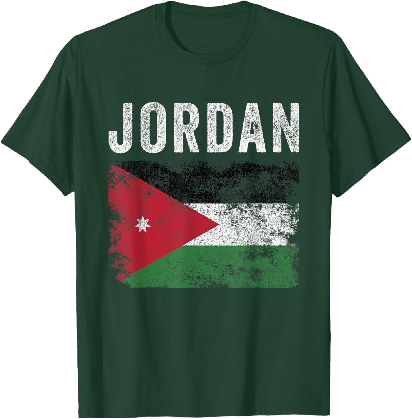 Jordan Flag Distressed - Men Women Kids - Jordanian Flag T-Shirt - T-Shirt | Forest
