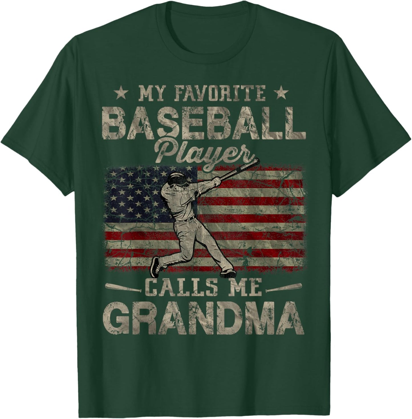 My Favorite Baseball Player Calls Me Grandma Mother's Day T-Shirt - T-Shirt | Forest