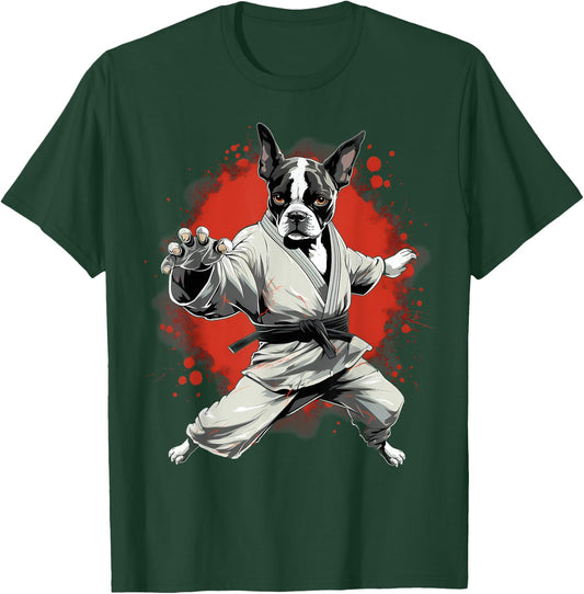 MMA Boston Terrier Dog Karate T-Shirt - T-Shirt | Forest