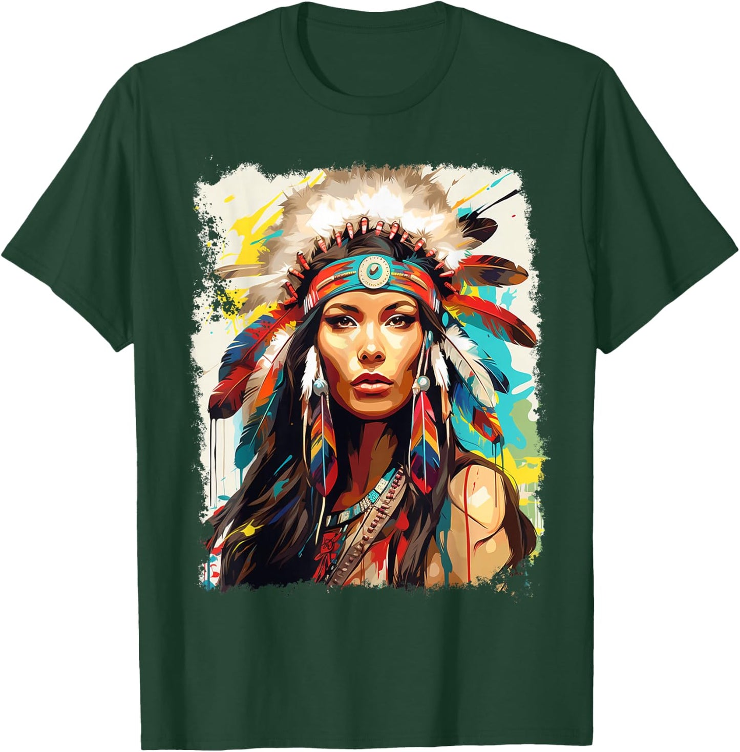 Native Indian Women T-Shirt - T-Shirt | Forest