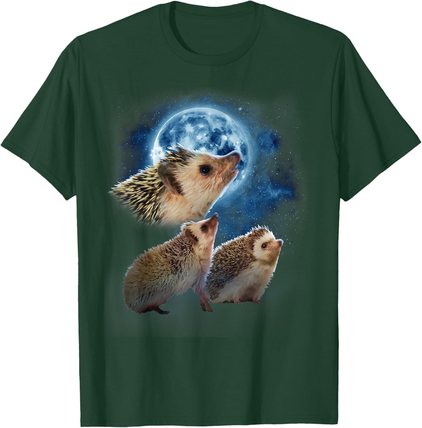 Funny Hedgehog Shirt - Hedgehogs Howling at the Moon T-Shirt - T-Shirt | Forest