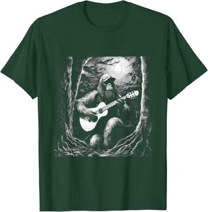 Bigfoot Playing Acoustic Guitar Funny Sasquatch Big Foot T-Shirt - T-Shirt | Forest