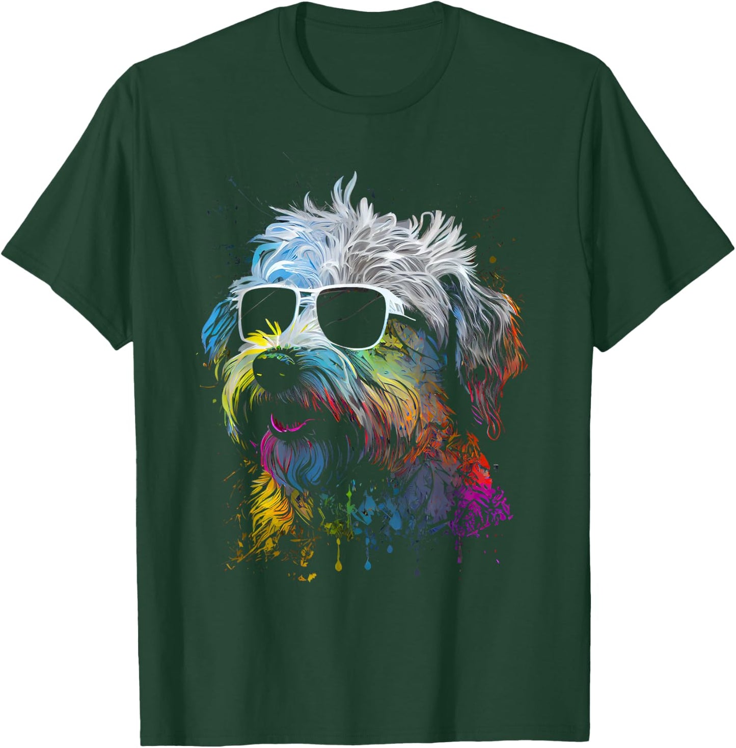 Schnoodle walking dog fans poodle schnauzer dogs T-Shirt - T-Shirt | Forest