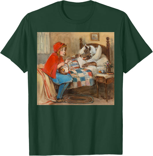 Retro Fairy Tale Grandma Bad Wolf Little Red Riding Hood T-Shirt - T-Shirt | Forest