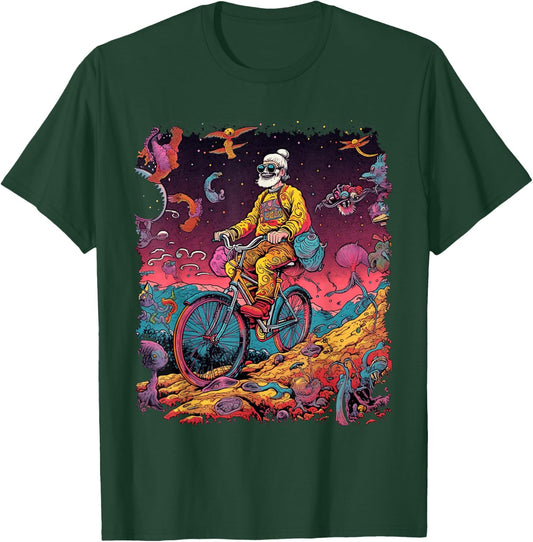 Bicycle Day Hofmann Trip | Psychedelic Comic Style Hippie T-Shirt - T-Shirt | Forest