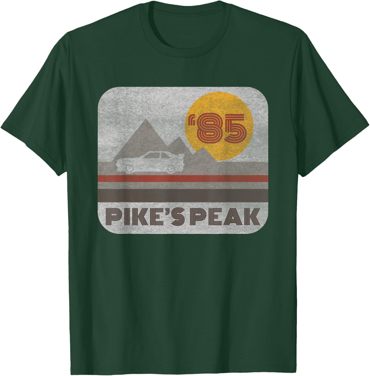 Vintage Pikes Peak 85s Peak Hill Climb Sport Racing T-Shirt - T-Shirt | Forest