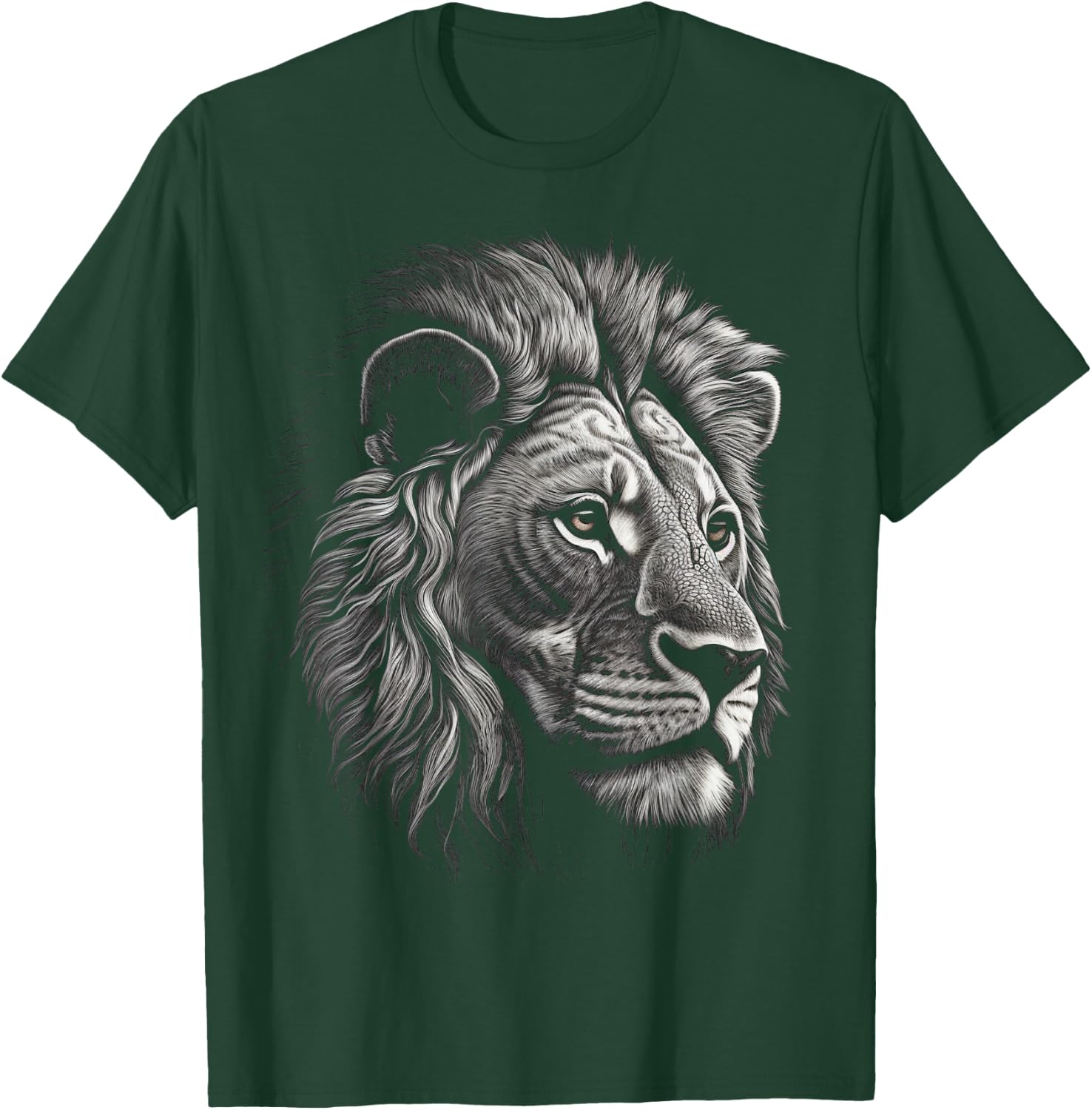 Lion in White - Animal Lion T-Shirt - T-Shirt | Forest