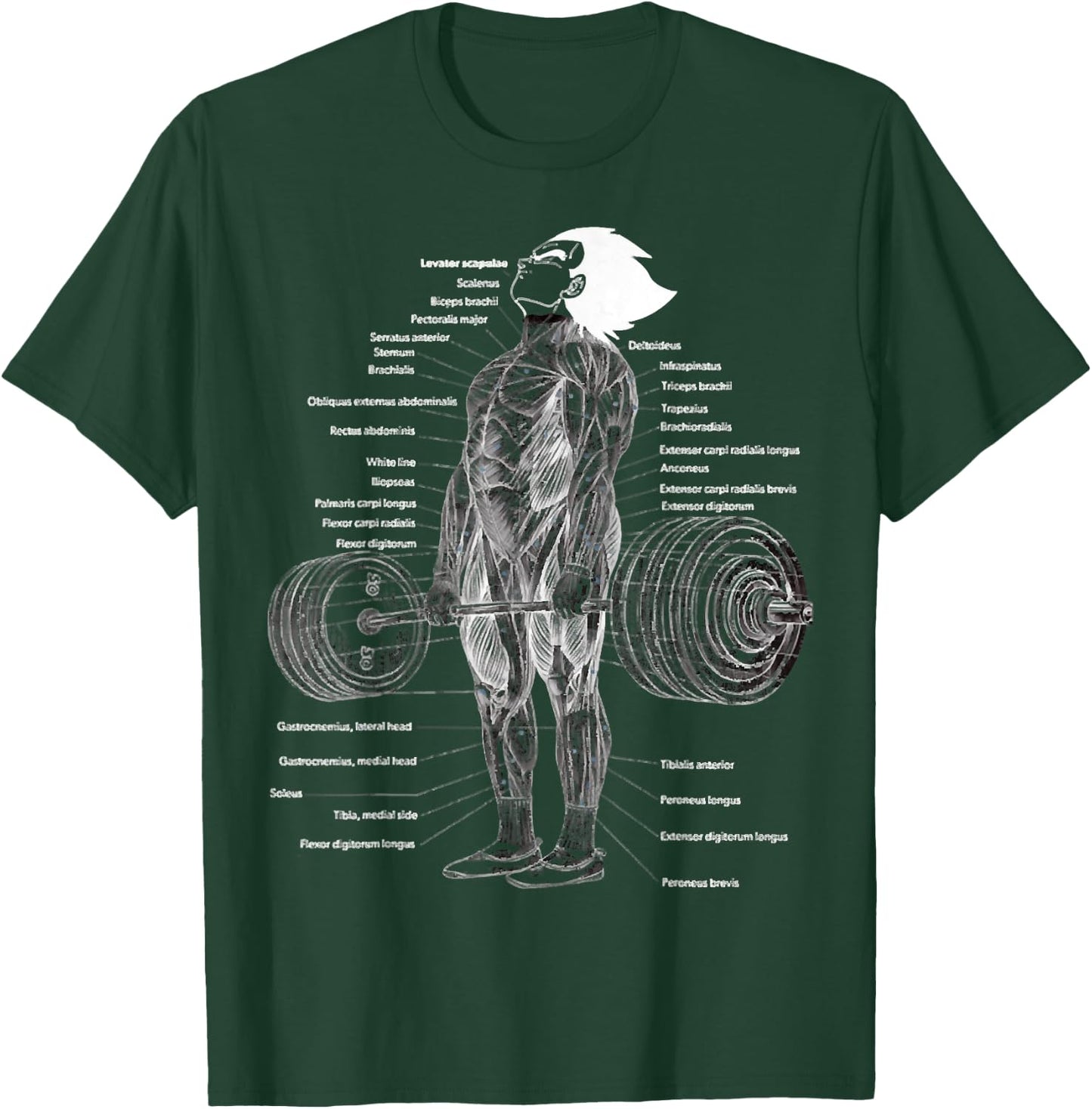 Anime Muscle Anatomy Chart Gym And Workout Motivation Outfit T-Shirt - T-Shirt | Forest