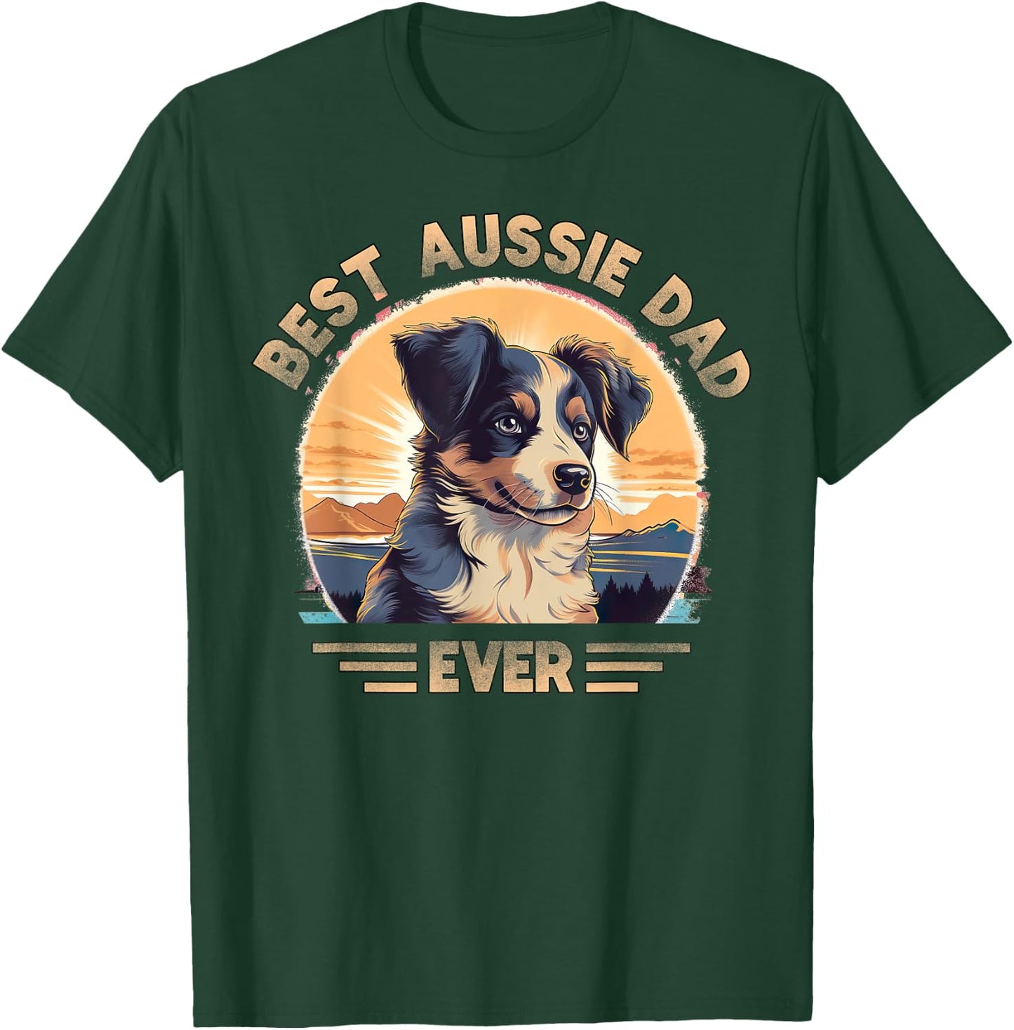 Aussie DAD Australian Shepherd T-Shirt - T-Shirt | Forest