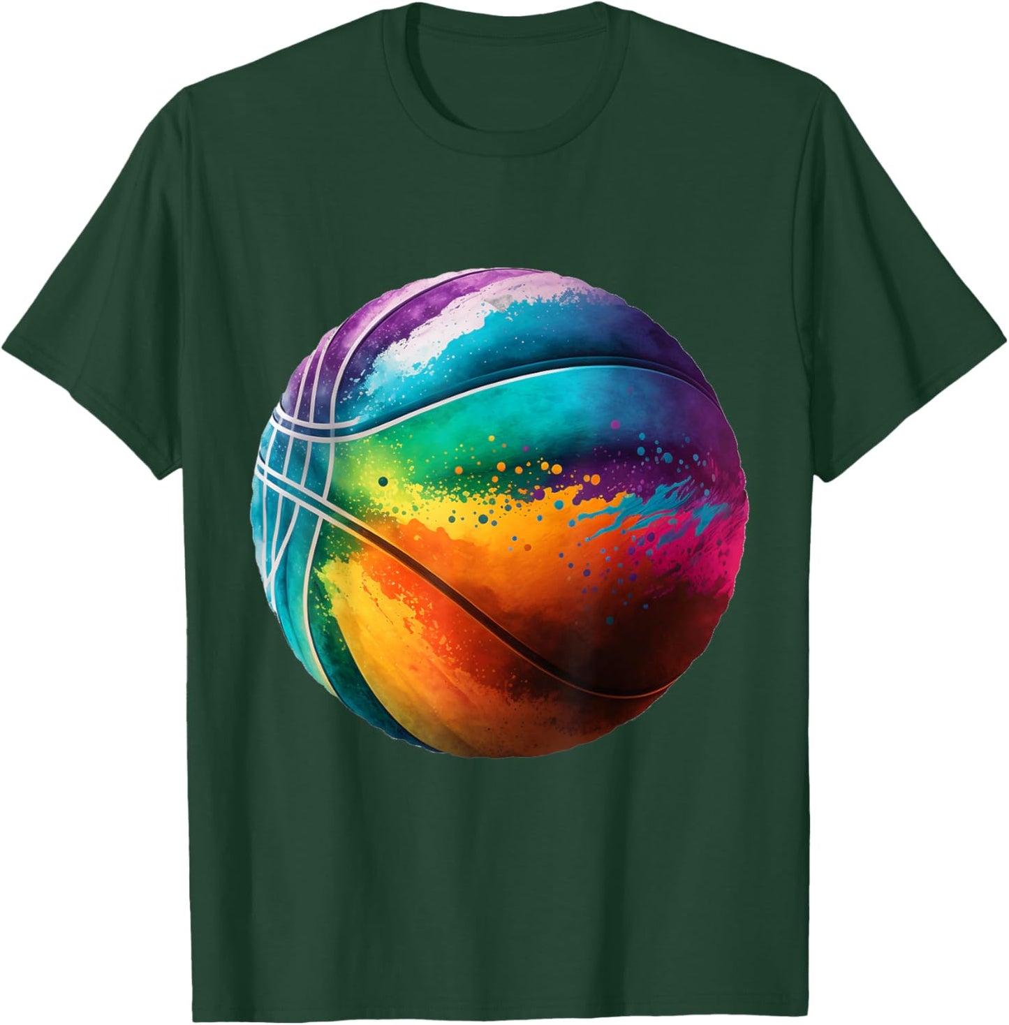 Basketball stuff attire tie dye for a teen girl boys player T-Shirt - T-Shirt | Forest