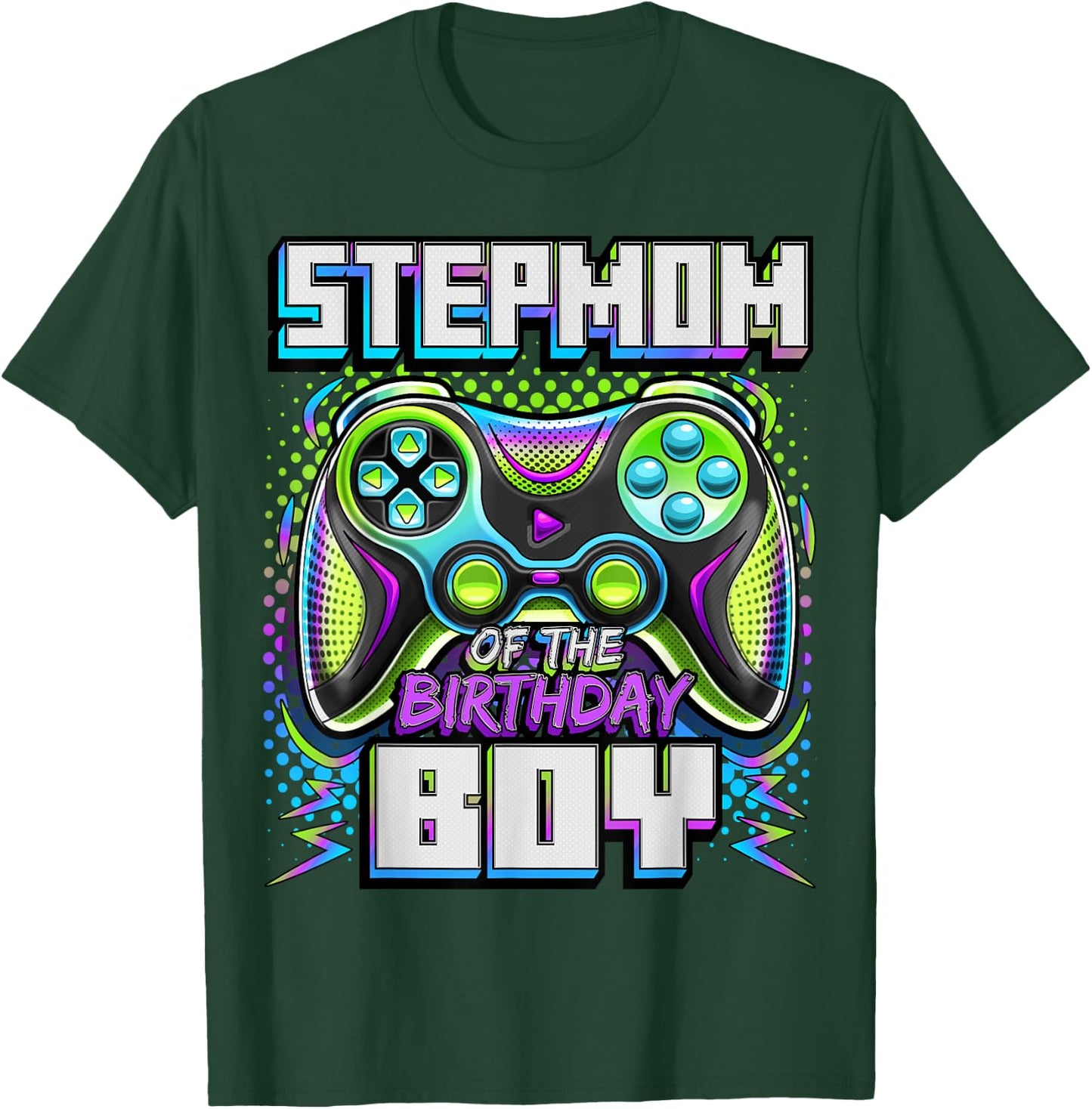 Stepmom of the Birthday Boy Matching Family Video Game Party T-Shirt - T-Shirt | Forest