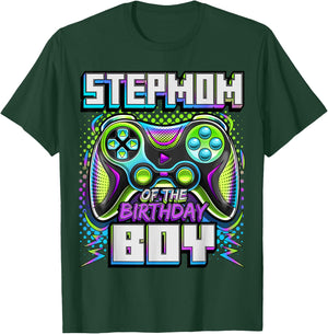Stepmom of the Birthday Boy Matching Family Video Game Party T-Shirt - T-Shirt | Forest