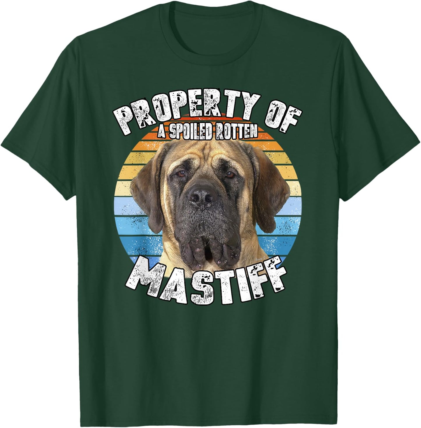 Mastiff Retro Property Of T-Shirt - T-Shirt | Forest