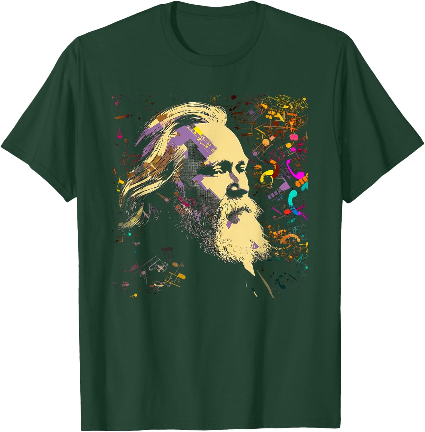 Pop Art Johannes Brahms Music Composer Piano T-Shirt - T-Shirt | Forest