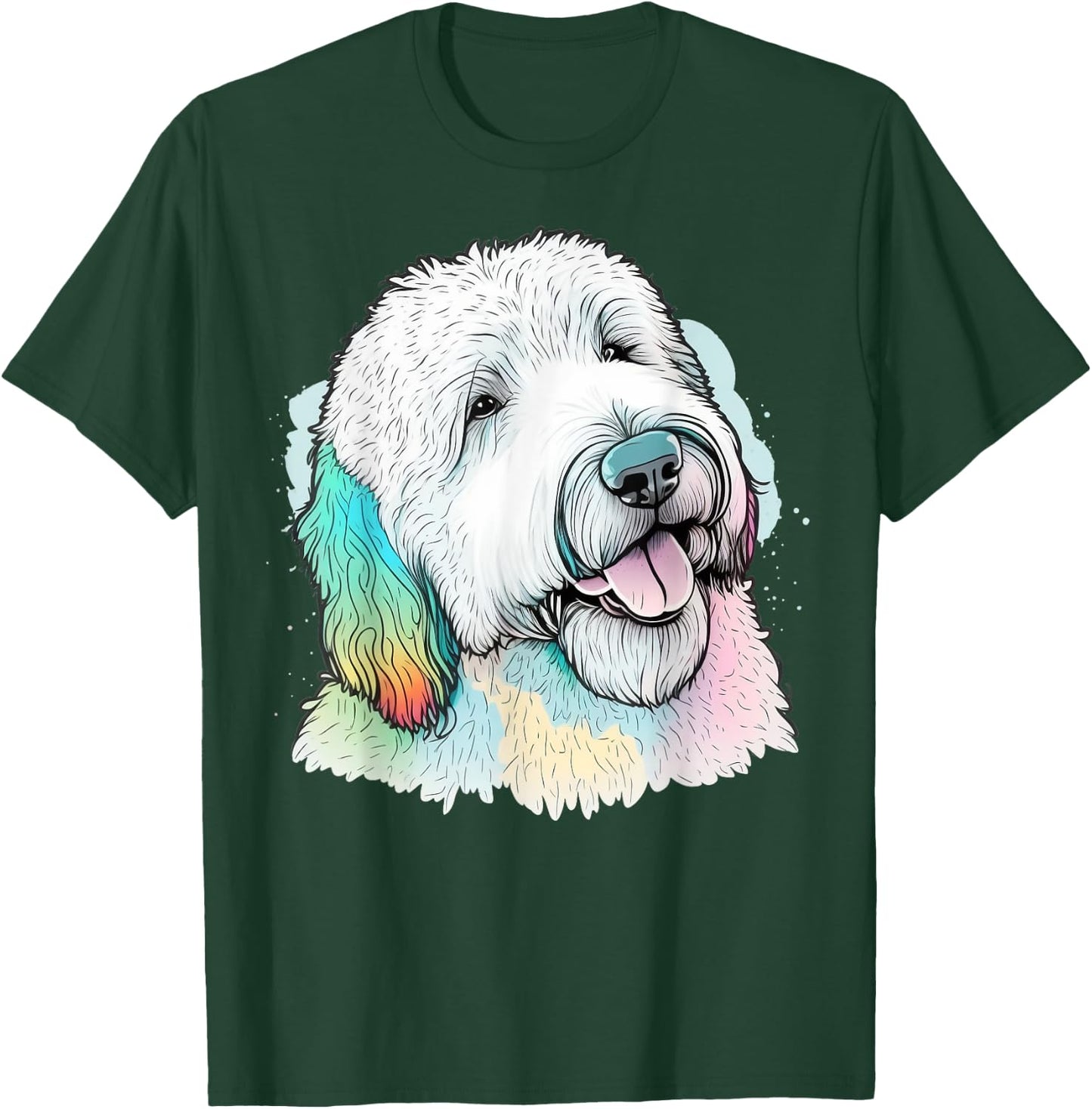 Cute Old English Sheepdog Dog on Bobtail Lover Men Women Kids T-Shirt - T-Shirt | Forest