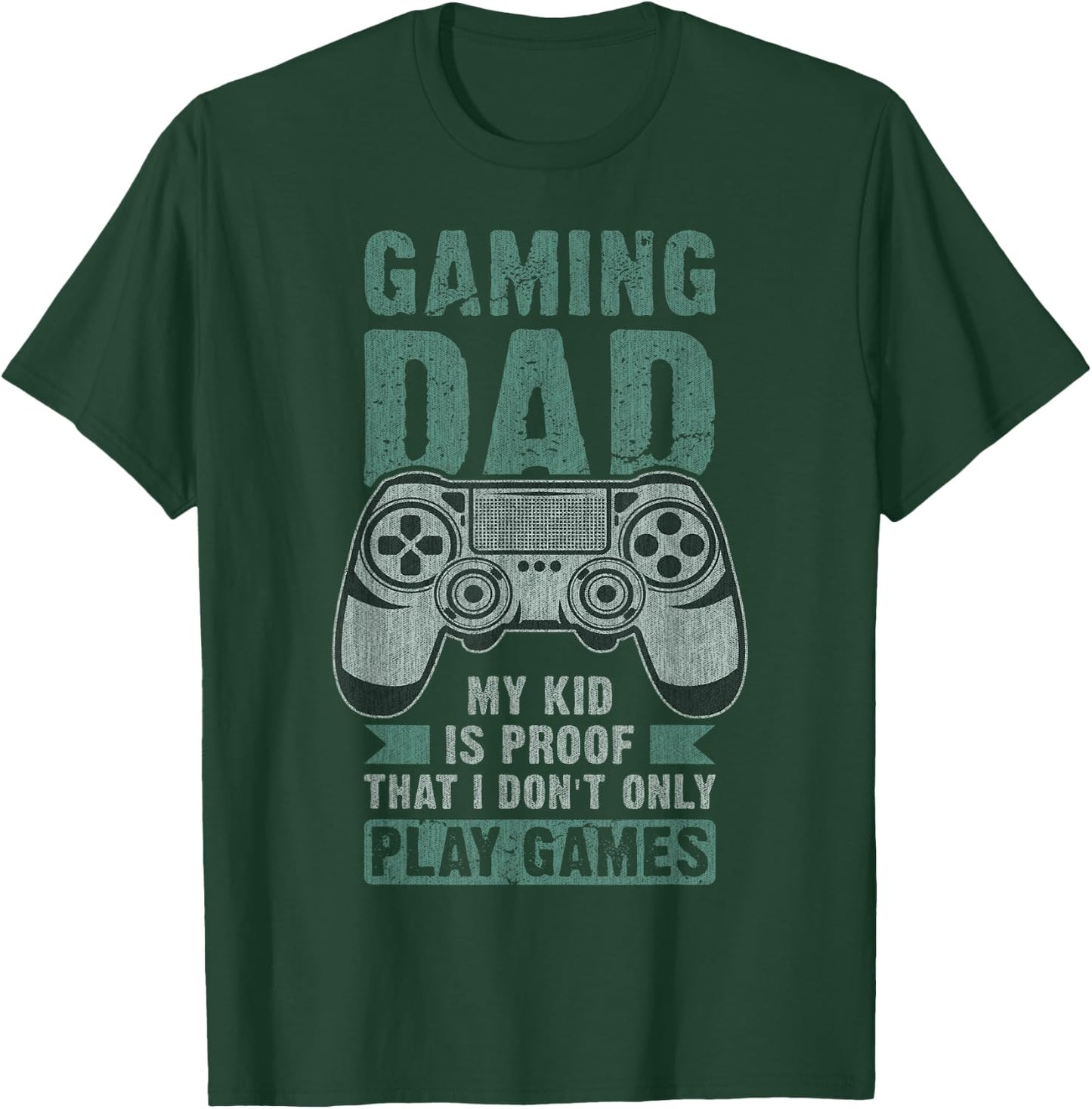Father Kid, Gamer Dad, Father's Day, Gaming Daddy T-Shirt - T-Shirt | Forest