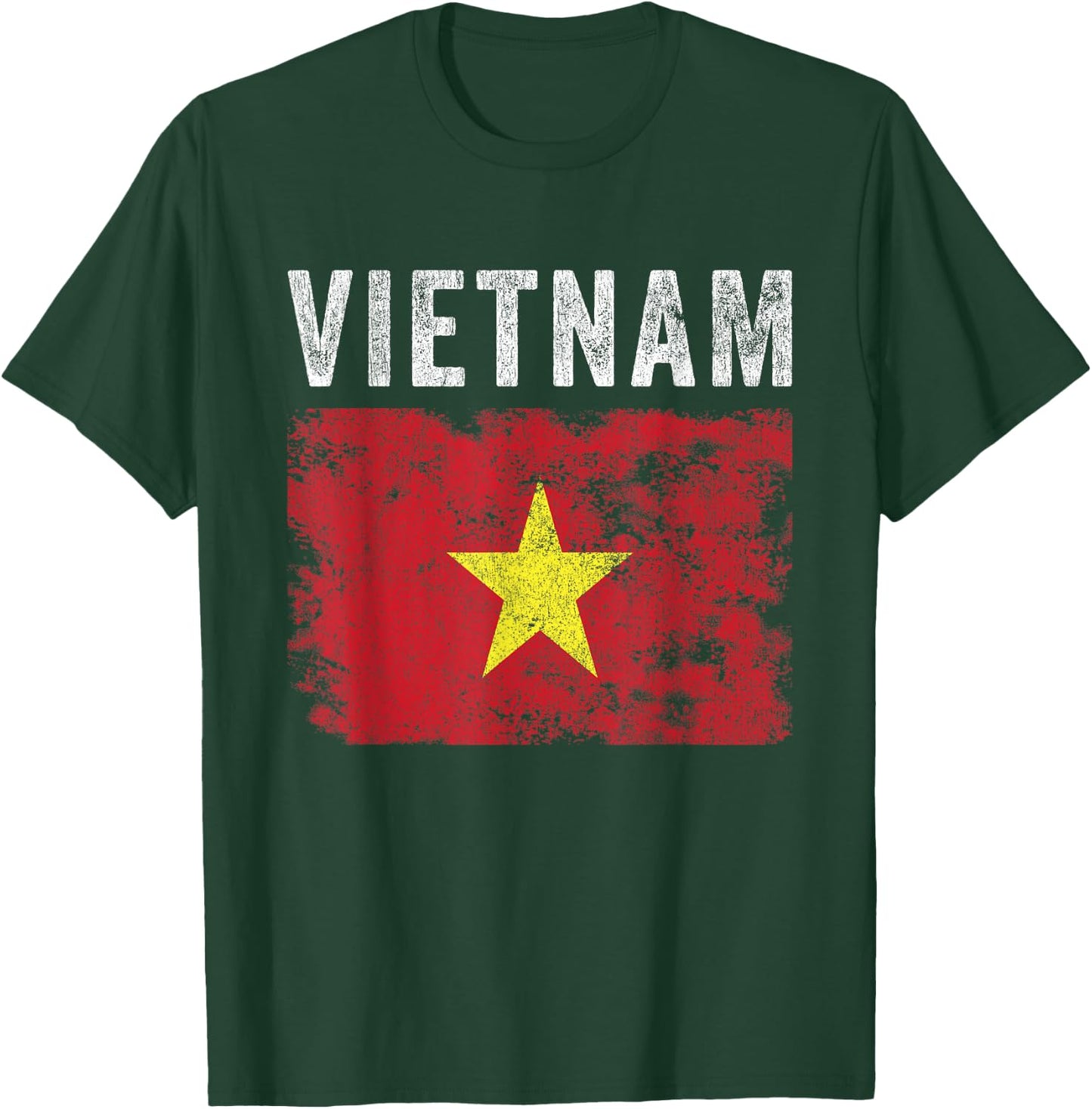 Vietnam Flag Distressed - Men Women Kids - Vietnamese Flag T-Shirt - T-Shirt | Forest