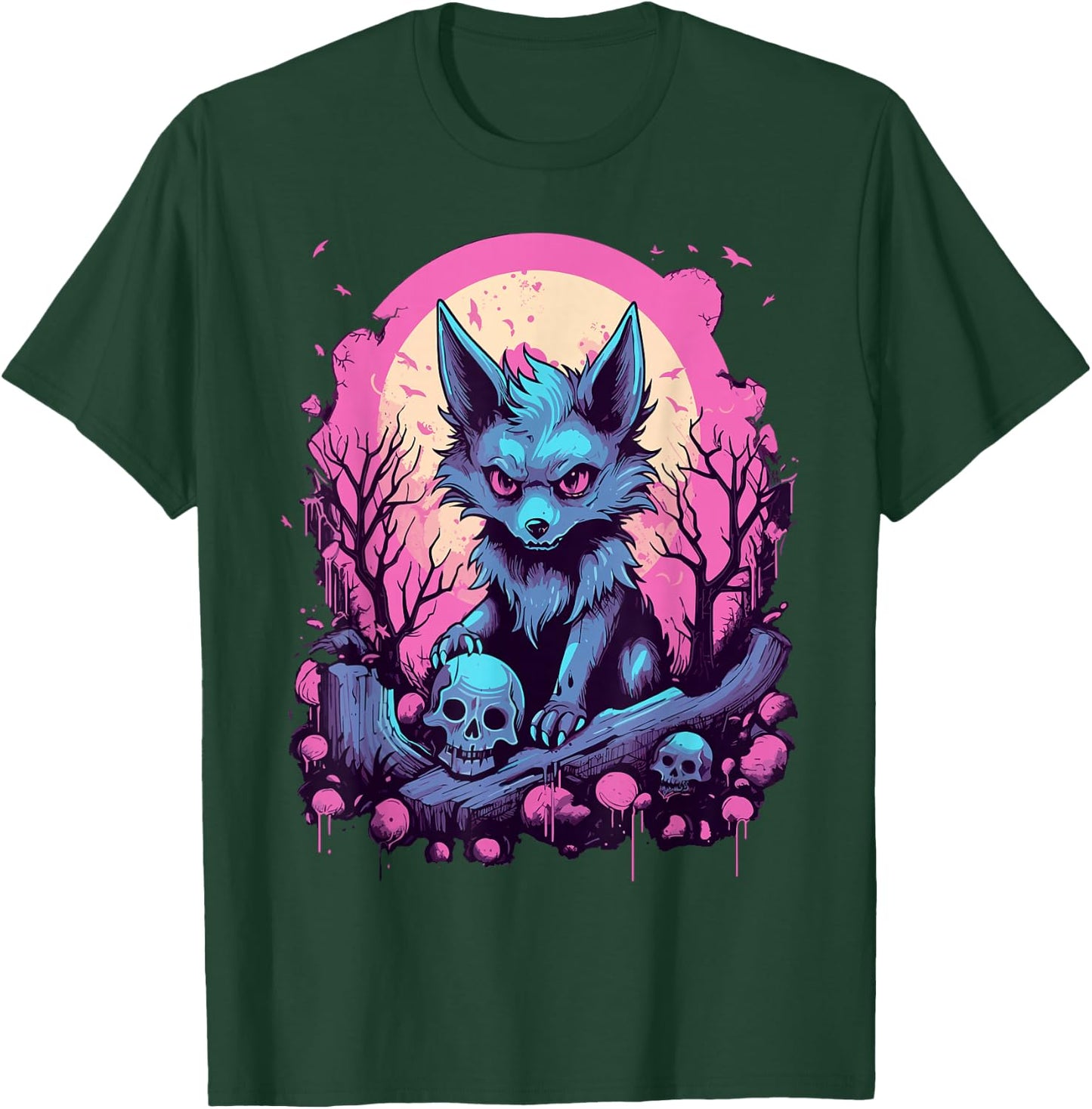 Wolf Pastel Goth Kawaii Cute Creepy Cool Stuff T-Shirt - T-Shirt | Forest