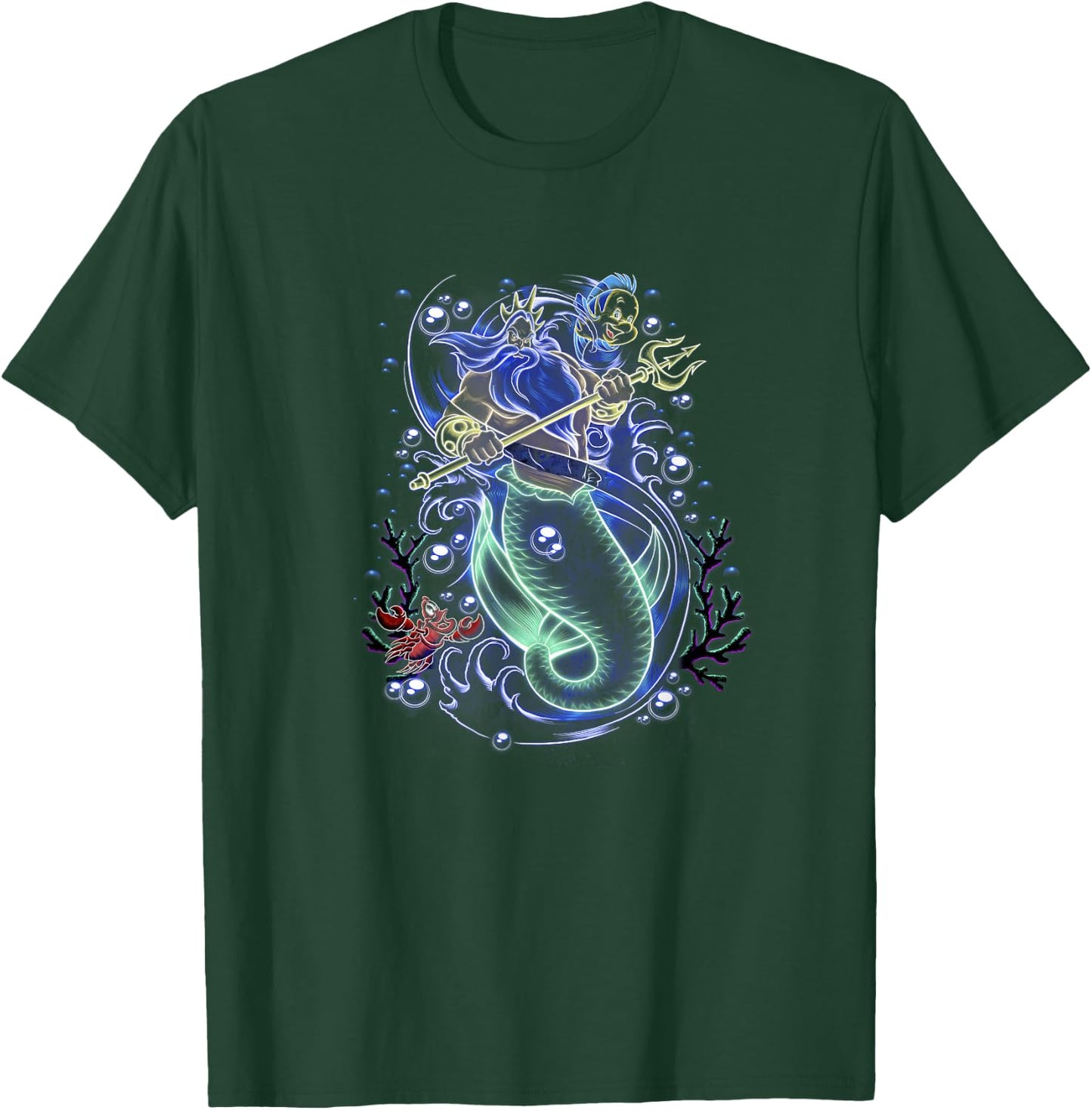 Disney The Little Mermaid King Triton Sea Storm T-Shirt - T-Shirt | Forest