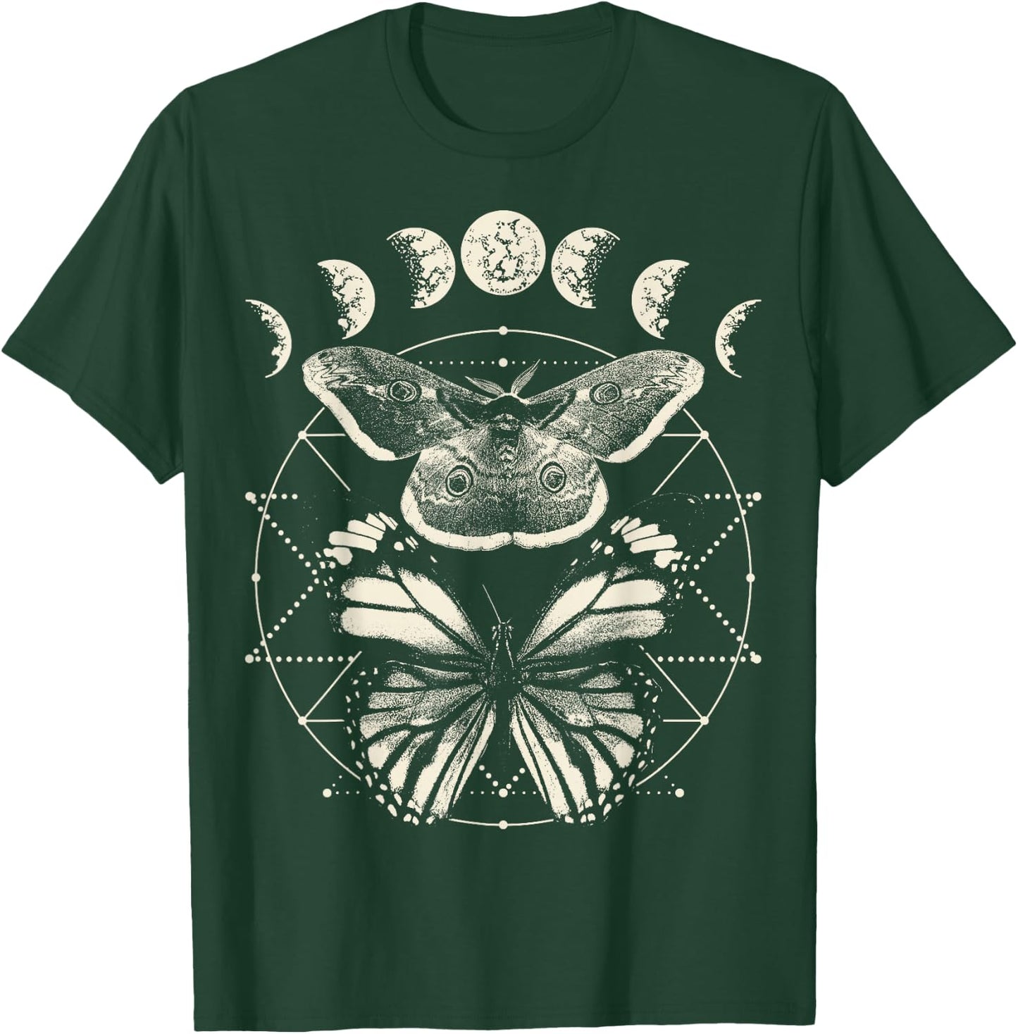 Witchcore Lepidoptera Butterfly Moth Insect Astronomy Lover T-Shirt - T-Shirt | Forest