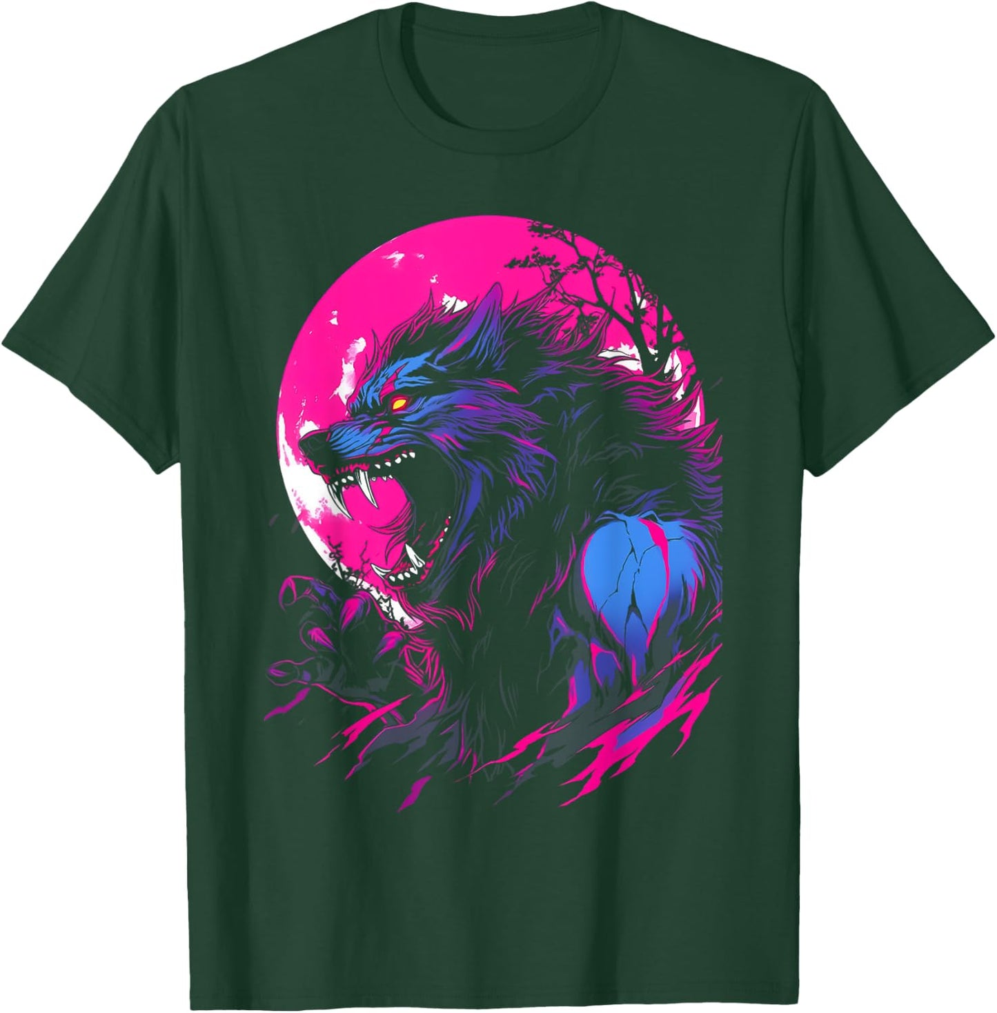 Horror Werewolf Head Halloween Mythology Wolf Shifter Lycan T-Shirt - T-Shirt | Forest