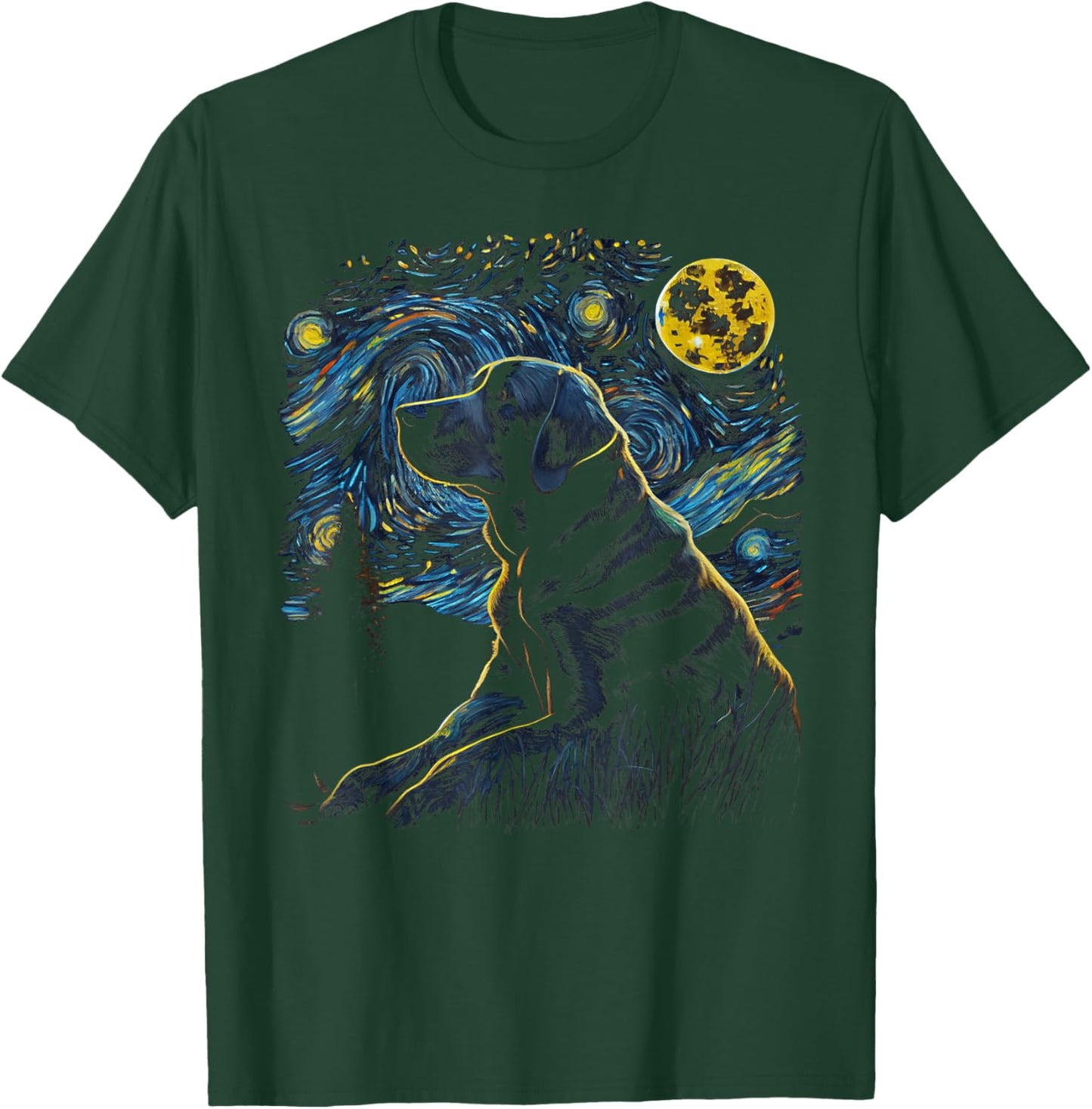Labrador Retriever Starry Night Dogs Lover Gifts Graphic T-Shirt - T-Shirt | Forest