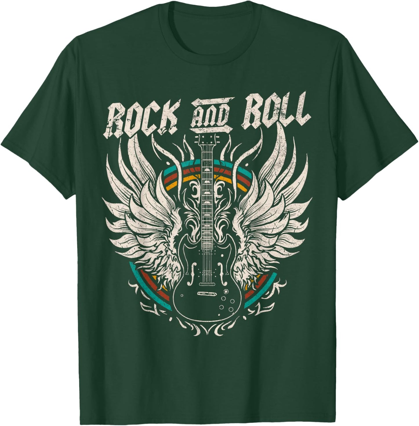 Rock and Roll Guitar Vintage Rock Music T-Shirt - T-Shirt | Forest