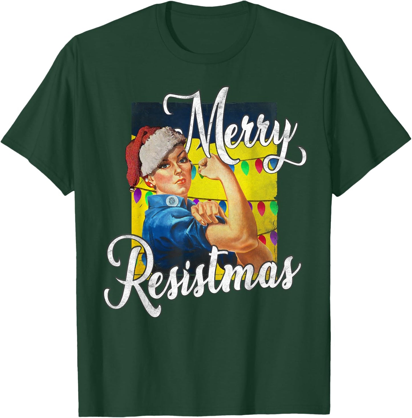 Merry Resistmas, Christmas, Feminist, Strong Woman T-Shirt - T-Shirt | Forest