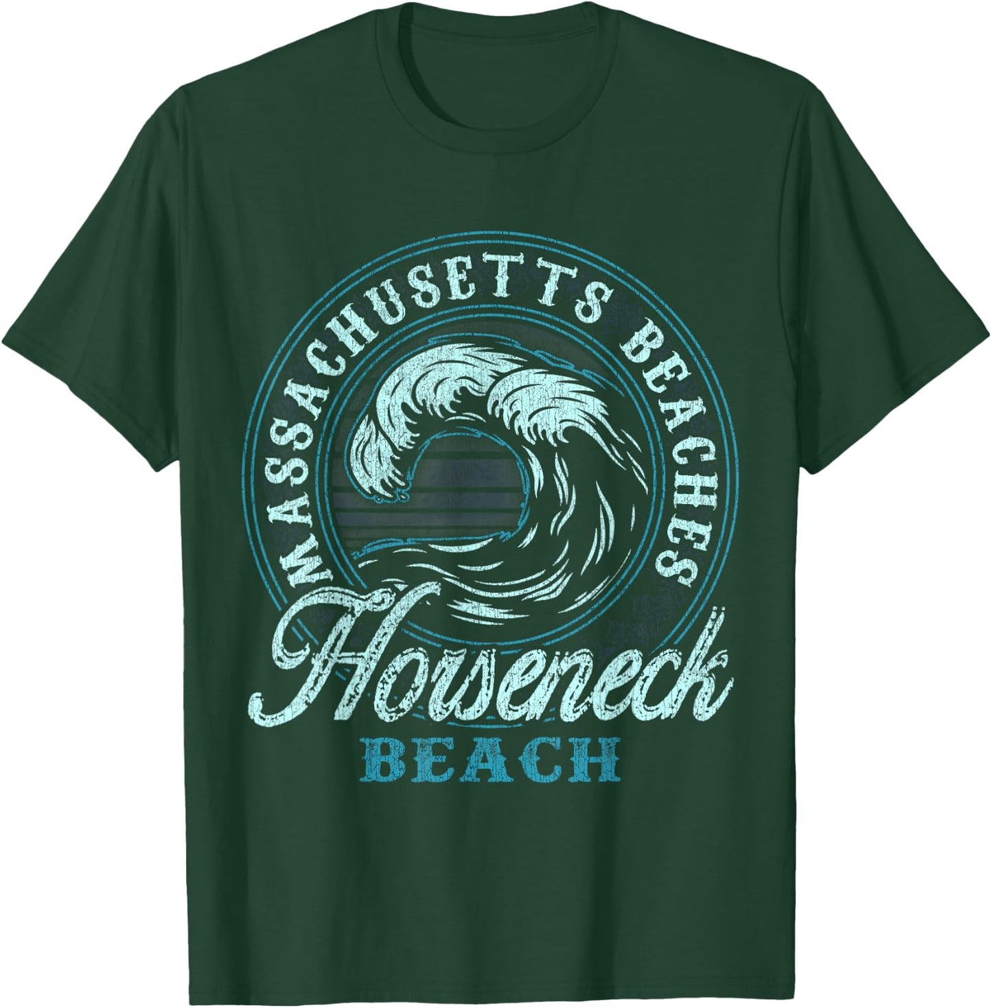Horseneck Beach Retro Wave Circle T-Shirt - T-Shirt | Forest