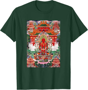 Buddha Amitayus in His Pure Land Tibetan Buddhist Thangka T-Shirt - T-Shirt | Forest