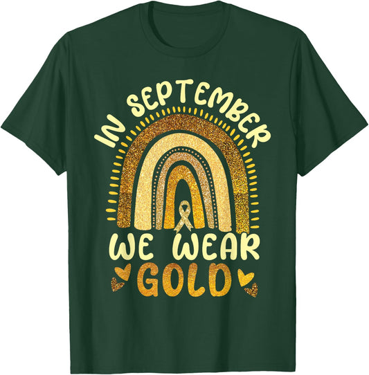 Childhood Cancer Awareness Rainbow T-Shirt - T-Shirt | Forest