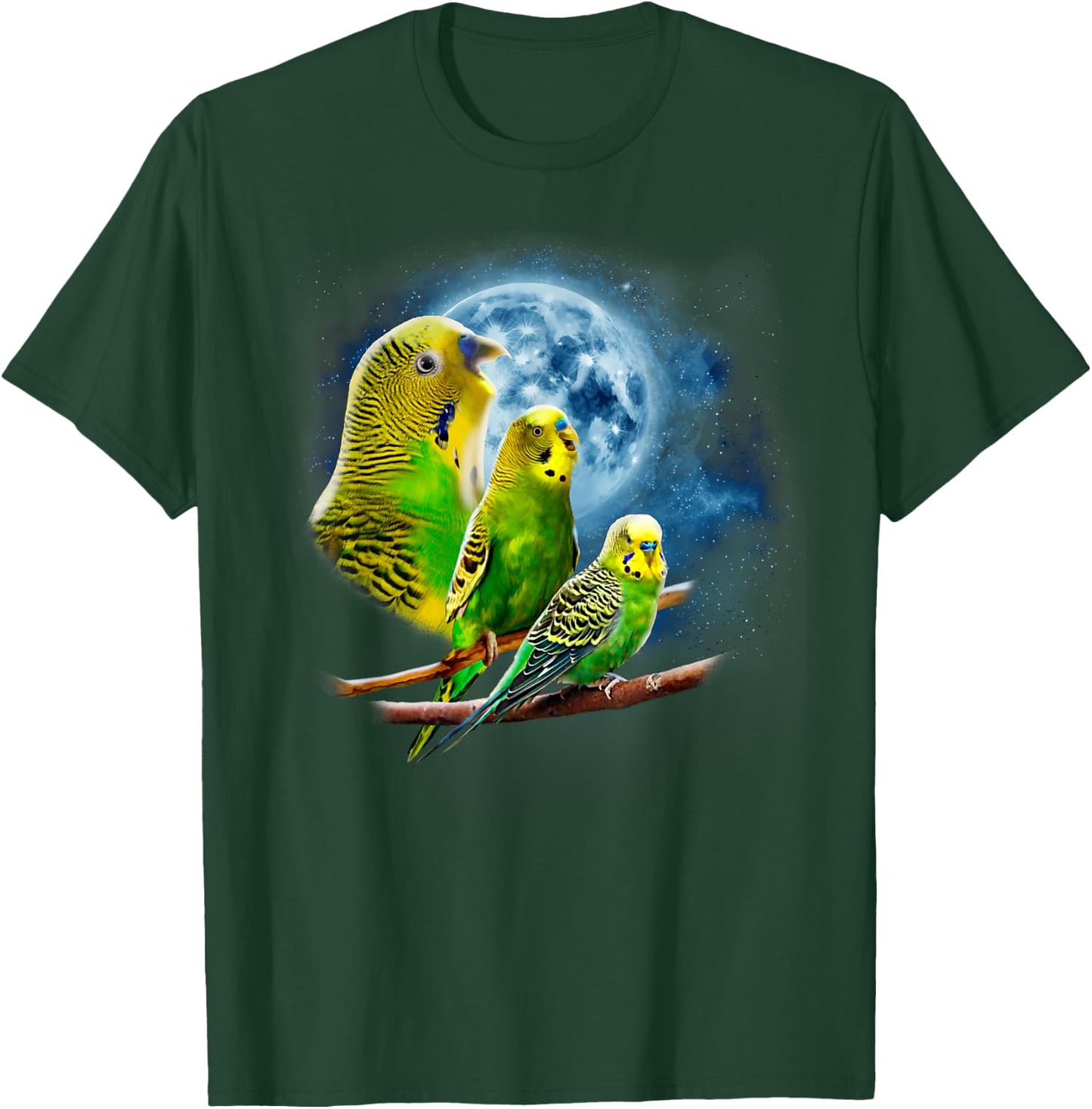 Howling at the Moon Shirt - Parakeet Shirt - Parakeet Budgie T-Shirt - T-Shirt | Forest