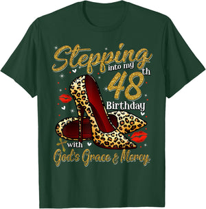 High Heels Stepping Into My 48th Birthday 48 and Fabulous T-Shirt - T-Shirt | Forest