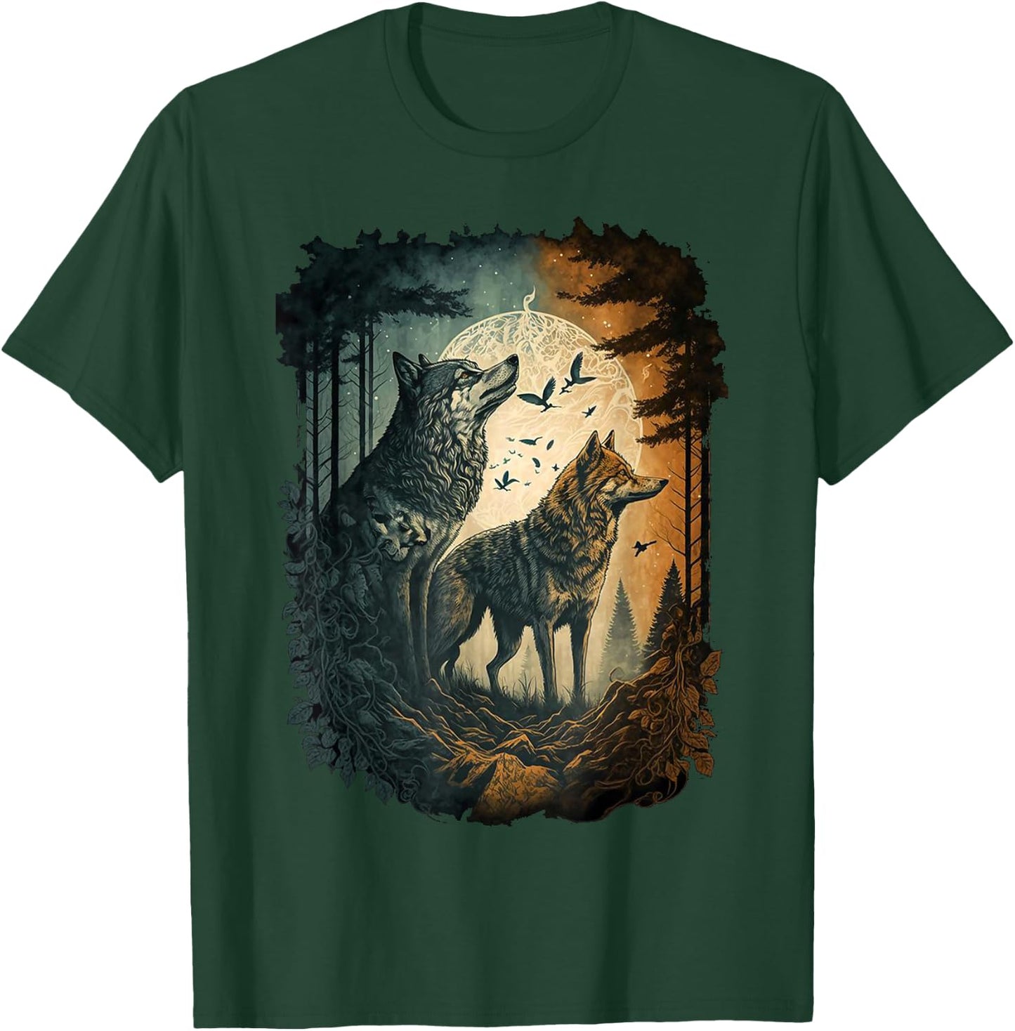 Wolf Moon & Women T-Shirt - T-Shirt | Forest