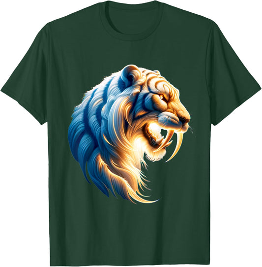 Sabertooth Tiger Prehistoric Smilodon T-Shirt - T-Shirt | Forest