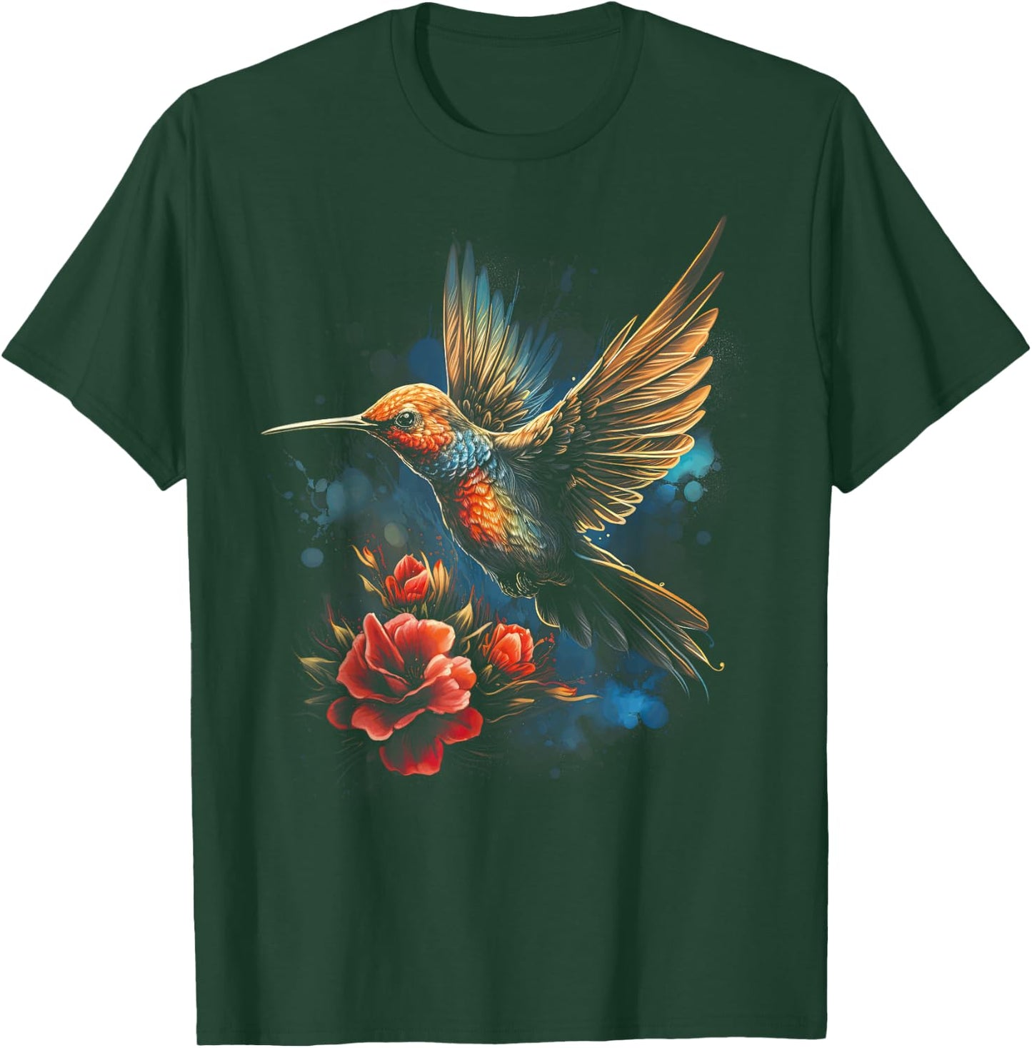 Hummingbird Flower Bird lover Animal T-Shirt - T-Shirt | Forest