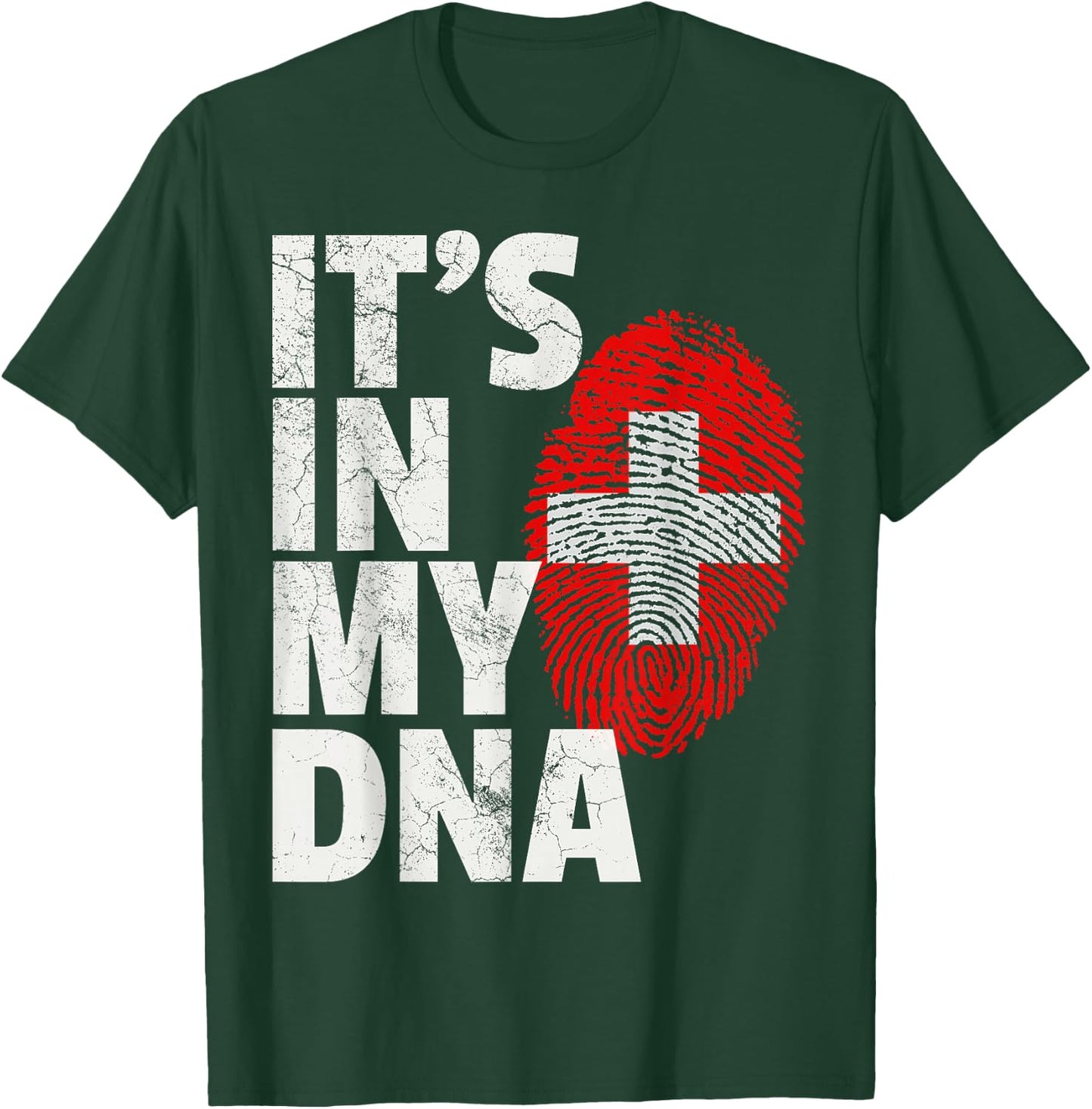IT'S IN MY DNA Swiss Switzerland Flag Matching Family T-Shirt - T-Shirt | Forest