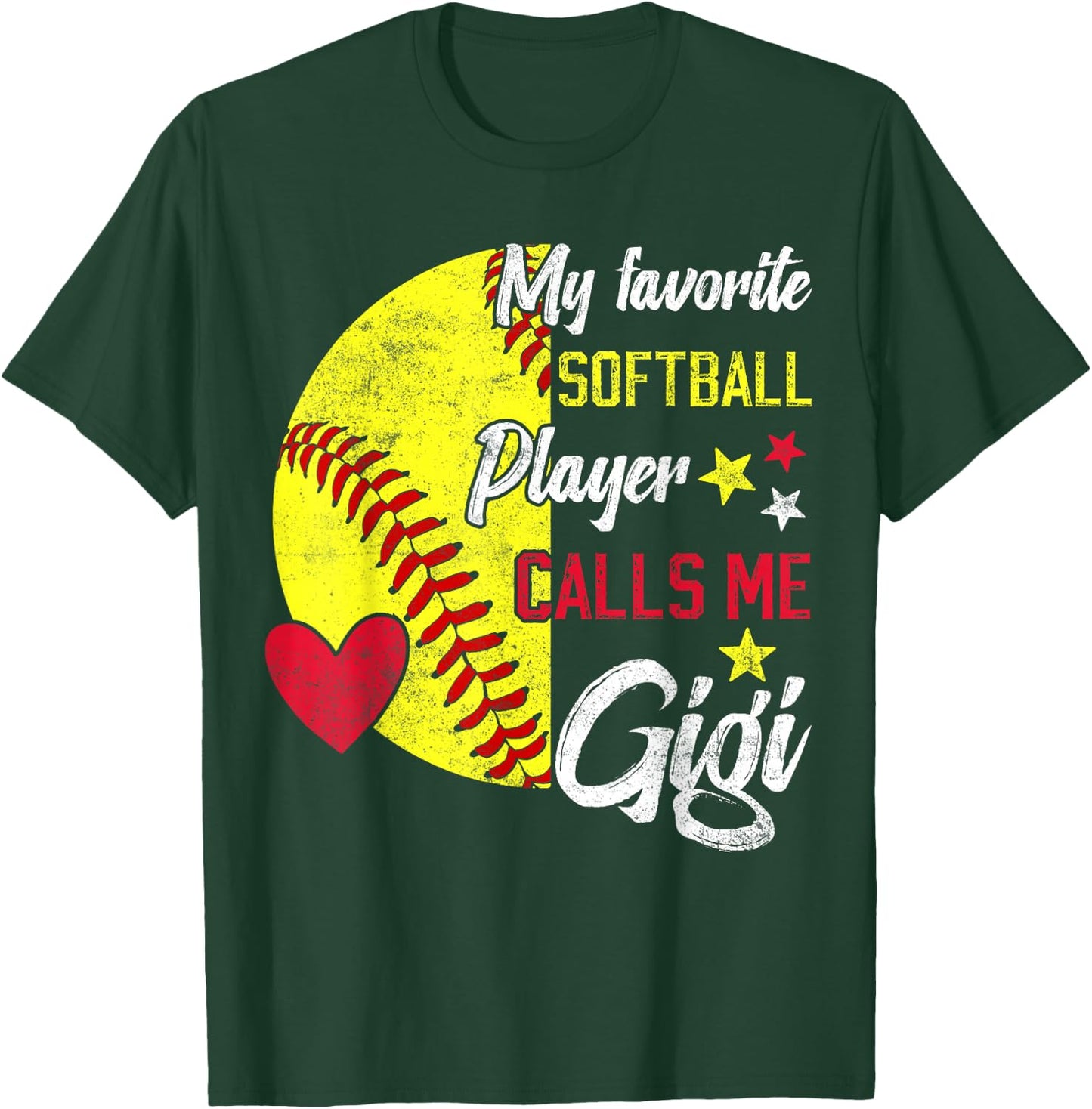 my favorite Softball player calls me gigi Softball grandma T-Shirt - T-Shirt | Forest