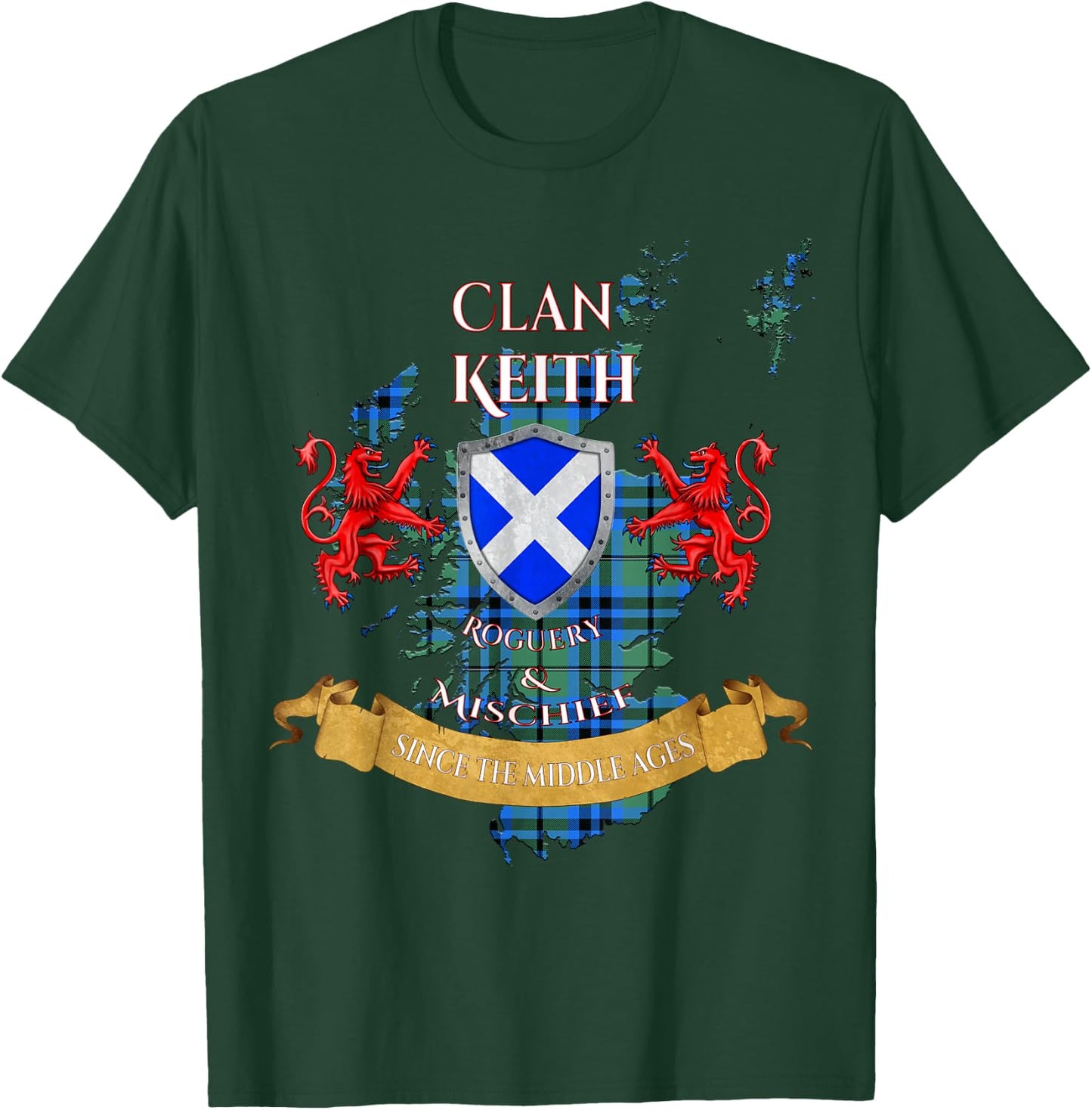 Keith Scottish Family Clan Middle Ages Mischief T-Shirt - T-Shirt | Forest