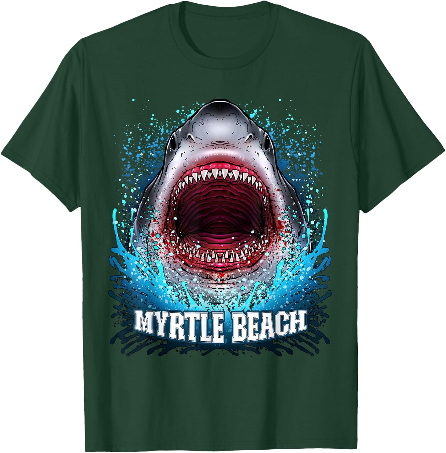Myrtle Beach Great White Shark South Carolina Trip Vacation Women Kids T-Shirt - T-Shirt | Forest
