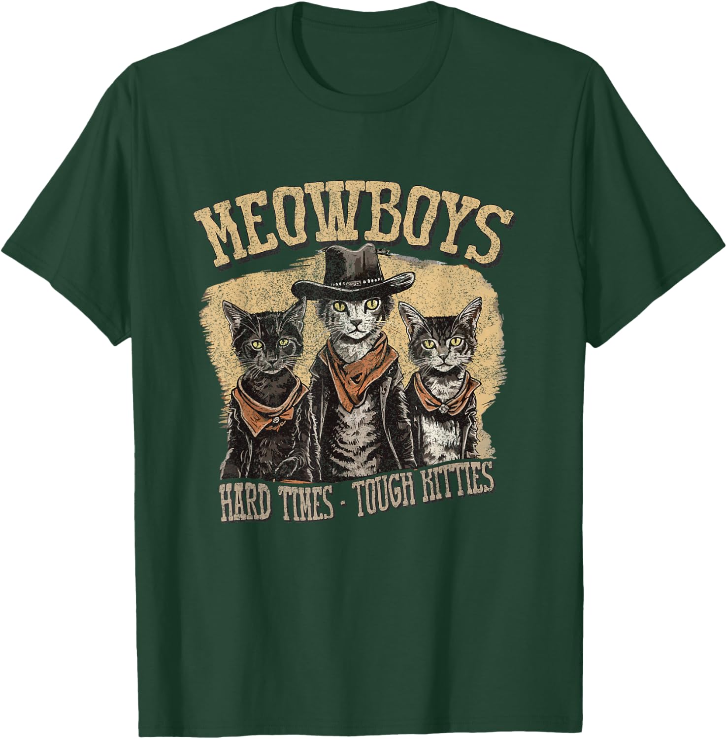 Meowboys Cowboy Cats with Hats T-Shirt - T-Shirt | Forest