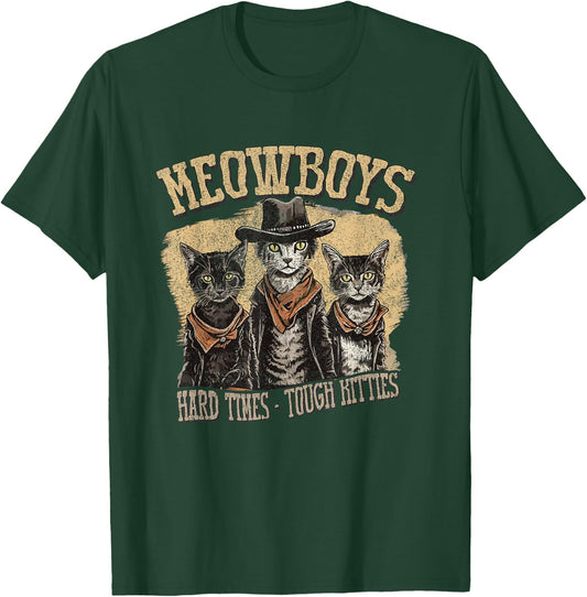 Meowboys Cowboy Cats with Hats T-Shirt - T-Shirt | Forest