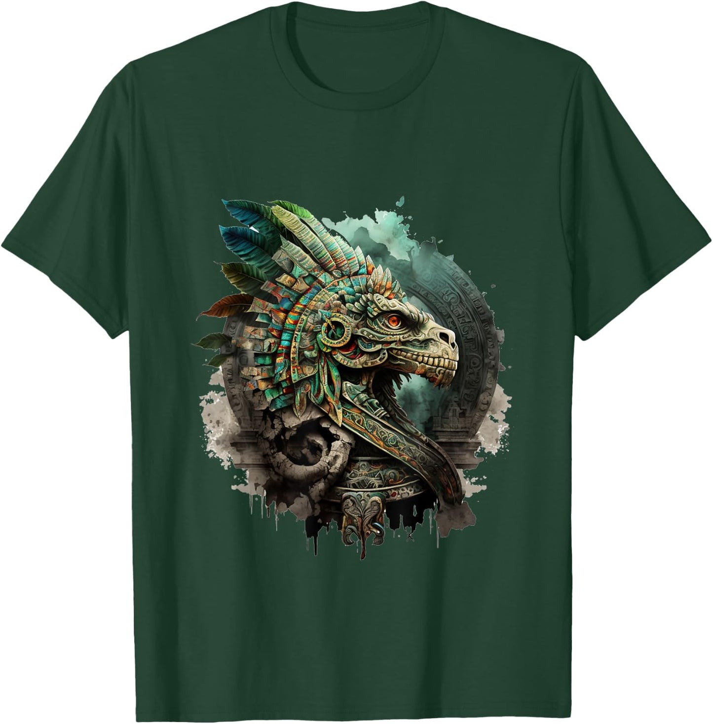 Mexican Mytholog Quetzalcoatl Aztec God Ouroboros Aztec T-Shirt - T-Shirt | Forest