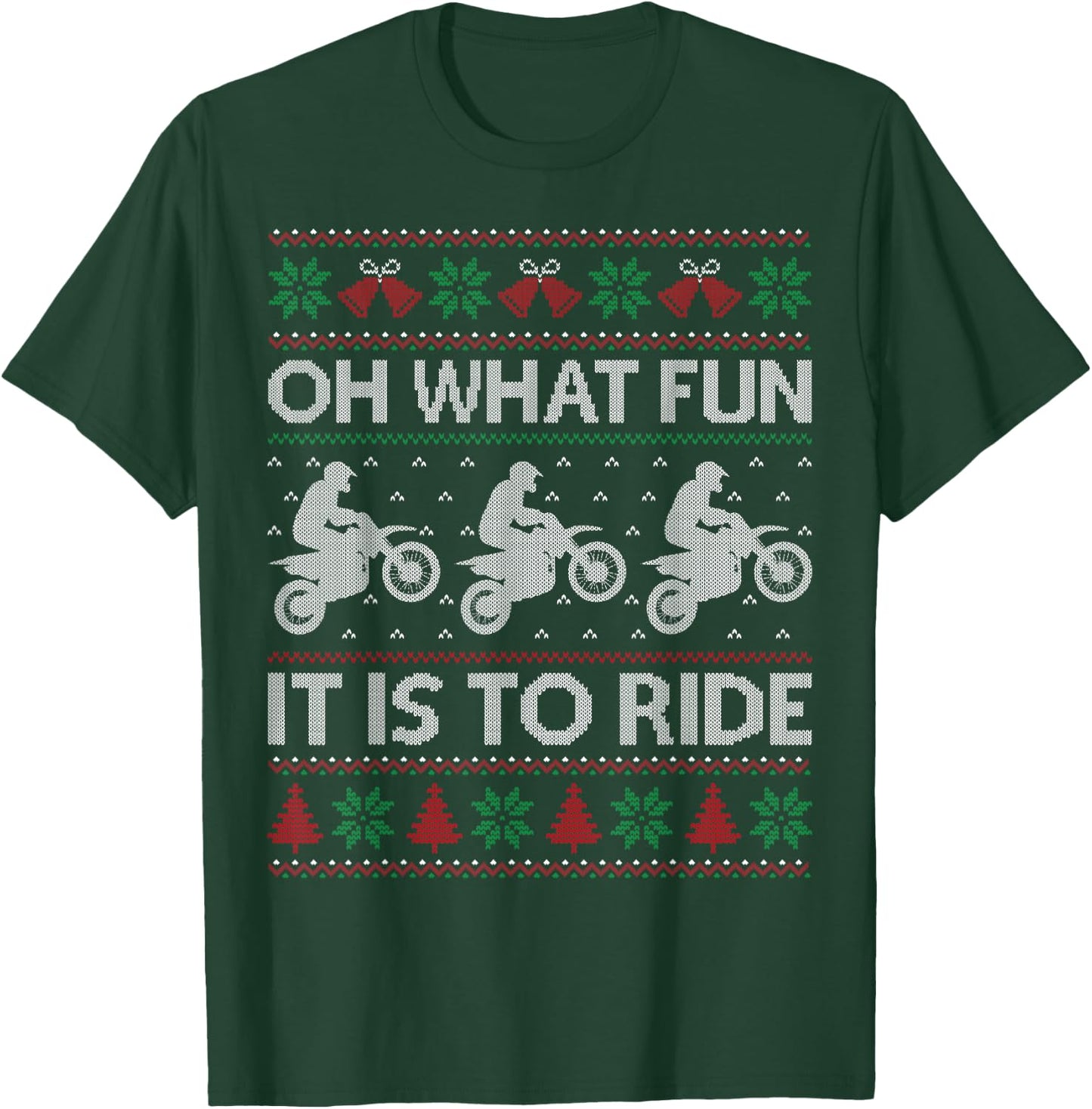 Dirt Bike It Is to Ride Ugly Vintage Christmas Apparel T-Shirt - T-Shirt | Forest