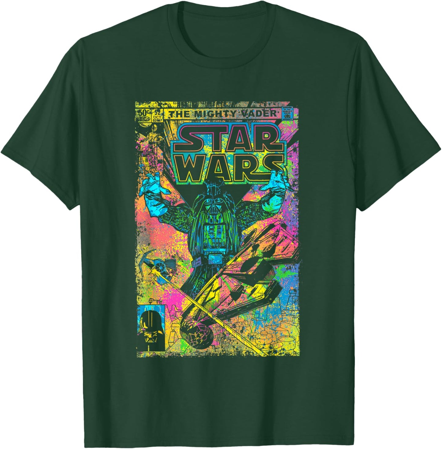 Star Wars Classic The Mighty Vader Vintage Comic Book Cover T-Shirt - T-Shirt | Forest