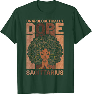 Unapologetically Dope Sagittarius Melanin Horoscope T-Shirt - T-Shirt | Forest