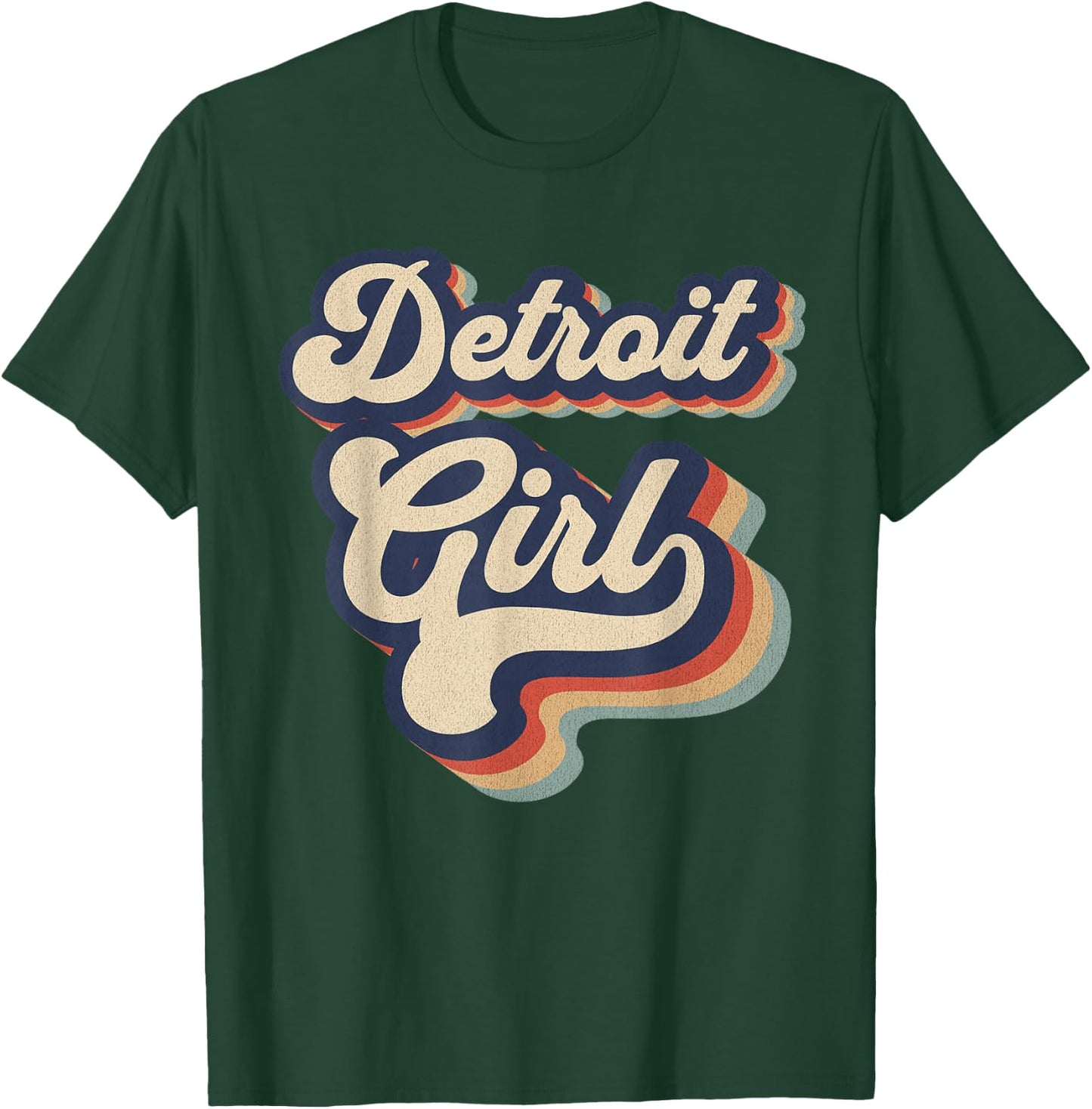 Vintage Design For Girls From Detroit Michigan T-Shirt - T-Shirt | Forest